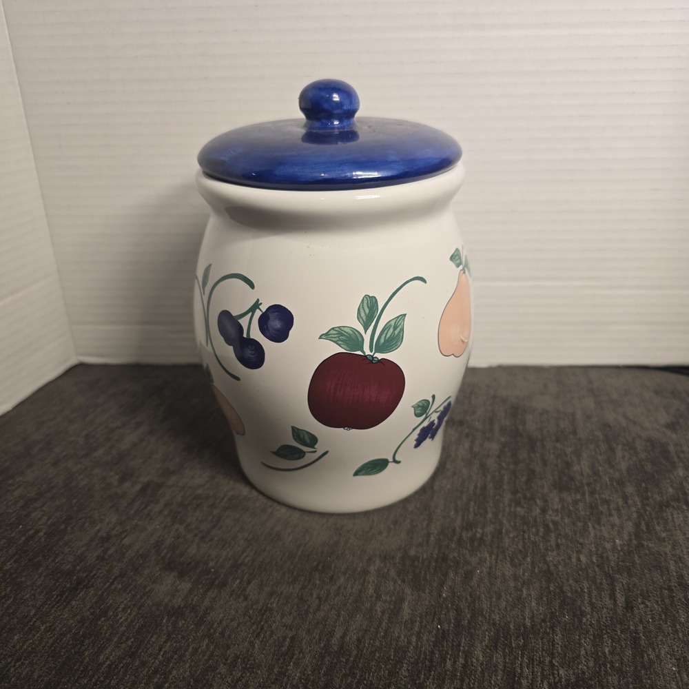 Princess House ORCHARD MEDLEY Cookie Jar Canister With Lid Vintage